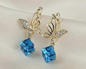 gold plated earrings with exclusive cubic zirconia