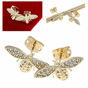 gold plated earrings with exclusive cubic zirconia