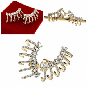 gold plated earrings with exclusive cubic zirconia