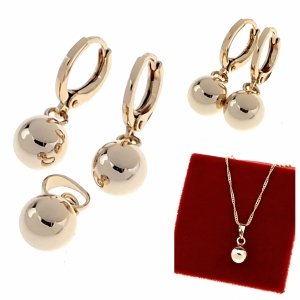 18k gold plated set pendant earrings xuping