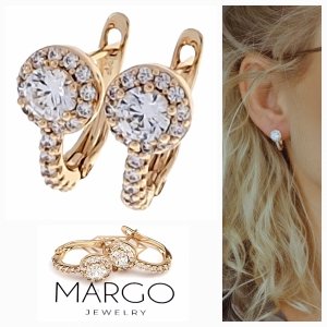 gold plated earrings with exclusive cubic zirconia