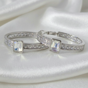 gold plated earrings with exclusive cubic zirconia