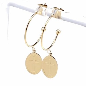 gold earrings made of stainless steel