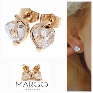 gold plated earrings with exclusive cubic zirconia
