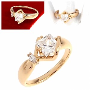 gold ring 18,60mm. gold-plated engagement xuping