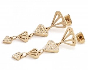 gold earrings made of stainless steel