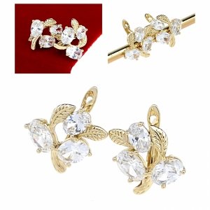 gold plated earrings with exclusive cubic zirconia