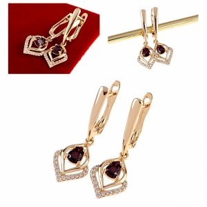 gold plated earrings with exclusive cubic zirconia