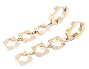 gold earrings made of stainless steel