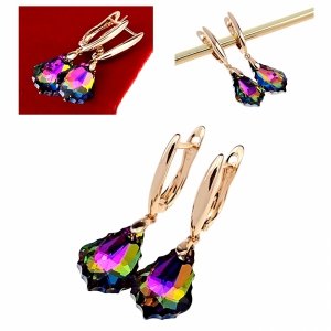 exclusive swarovski gold-plated earrings