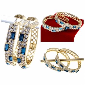 gold plated earrings with exclusive cubic zirconia