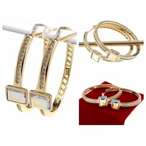 gold plated earrings with exclusive cubic zirconia