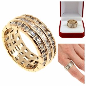 gold ring 18,60mm. gold-plated engagement xuping