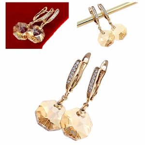 exclusive swarovski gold-plated earrings