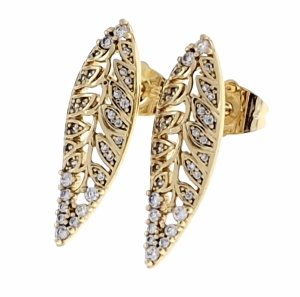 gold plated earrings with exclusive cubic zirconia