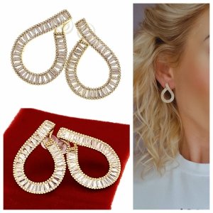 gold plated earrings with exclusive cubic zirconia