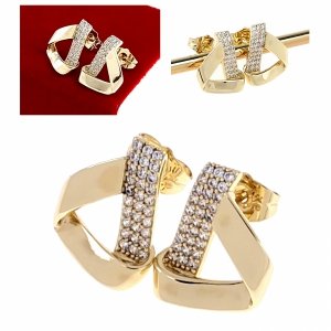 gold plated earrings with exclusive cubic zirconia