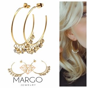 gold earrings made of stainless steel