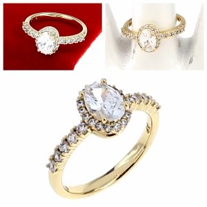 gold ring 18,60mm. gold-plated engagement xuping