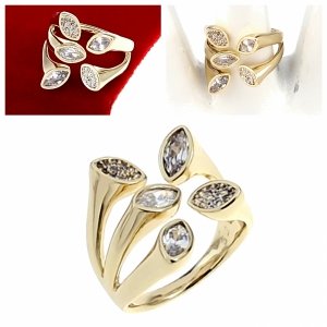 gold ring 17,00mm. gold-plated engagement xuping