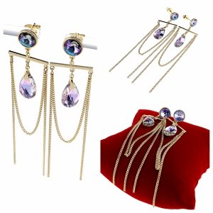 gold plated earrings with exclusive cubic zirconia