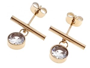 gold earrings made of stainless steel