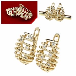 gold plated earrings with exclusive cubic zirconia