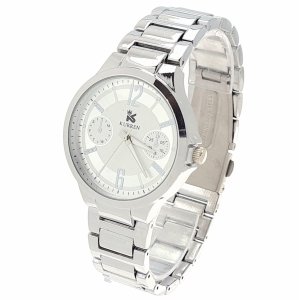 2845 Ekskluzywny damski srebrny zegarek Kurren klasyk 