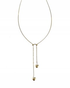 1253 Złoty łańcuszek naszyjnik 45-60+5cm stal chirurgiczna 316L krawatka serce