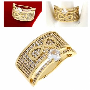 2326cPierścionek złoty zaręczynowy pozłacany 14k Viki Lady 
