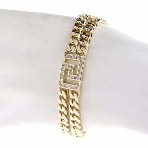 2395a Bransoletka elegancka złota 17+3cm pozłacana 14k cyrkonie