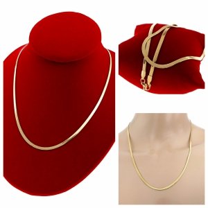 3954 Złoty łańcuszek naszyjnik 55cm stal chirurgiczna 316L celebrytka żmijka 