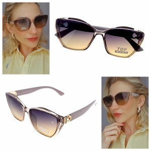 ok106 Damskie okulary przeciwsłoneczne muchy ozdobne UV400