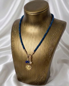 691j Naszyjnik jadeit kamień naturalny 40cm stal chirurgiczna nierdzewna 