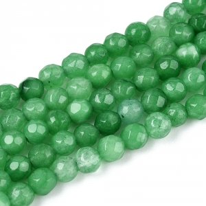 4193 Jadeit fasetowany okrągły kamień naturalny 4mm pasmo 38cm