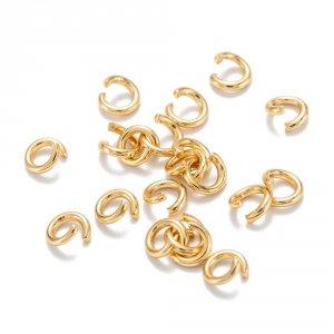 3720b Kółeczka pozłacane 14k 200 sztuk 5x1 mm złote otwarte 