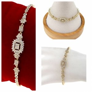 1428 Bransoletka elegancka złota 17+2cm pozłacana 14k Xuping 