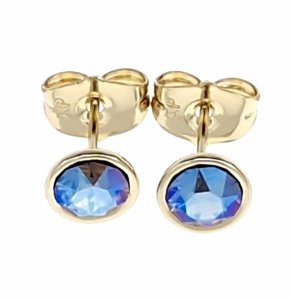 1778 Kolczyki złote pozłacane 14k wtyczki Austrian Crystal