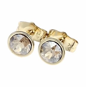 1746e Kolczyki złote pozłacane 14k wtyczki Austrian Crystal 