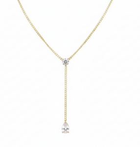 3942 Złoty łańcuszek naszyjnik 45+5cm pozłacany 14k krawatka