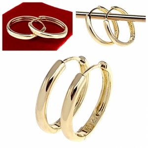 0137 Kolczyki złote pozłacane wiszące 14K Aisadi angielskie zapięcie koła 2,5cm