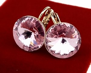 2525 Kolczyki złote pozłacane 18k wiszące Austrian Crystal 