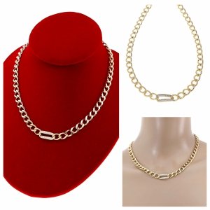 620b Złoty łańcuszek 42+3 naszyjnik pozłacany 14K Xuping cyrkonie