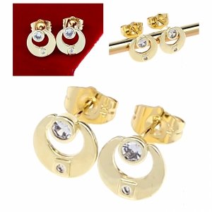 813g Kolczyki złote pozłacane cyrkonie wtyczki 14K Xuping 