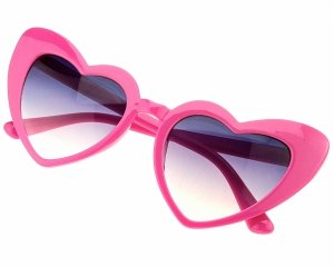 778 Damskie okulary przeciwsłoneczne różowe serca ozdobne
