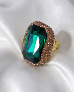 1939j Pierścionek złoty pozłacany 14k biżuteria królewska regulowany