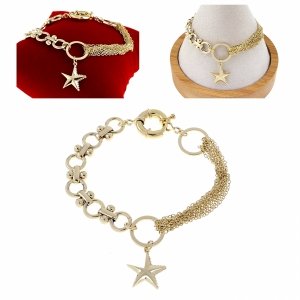 1827 Bransoletka elegancka cyrkonia złota 19cm pozłacana 14k Xuping gwiazdka