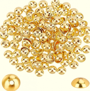 837 Nakładki na koraliki ze stali nierdzewnej 304, apetalne, złote, 4 x 1,5 mm, otwór: 0,8 mm, 