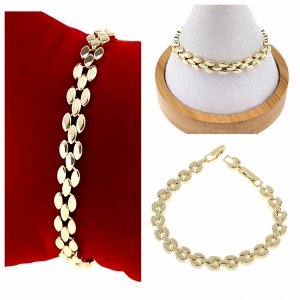 2598 Bransoletka złota elegancka 19cm pozłacana 14k Aisadi 