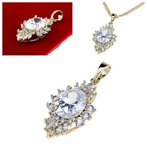 2699c Złota zawieszka cyrkonie błyszcząca pozłacana 14k Xuping 